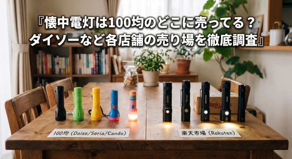 100均や楽天で購入できる懐中電灯を比較した画像