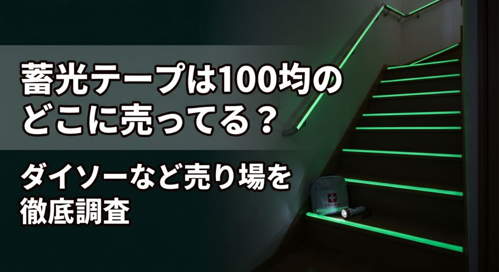 蓄光テープを100均で購入し自宅で防災対策をしている画像