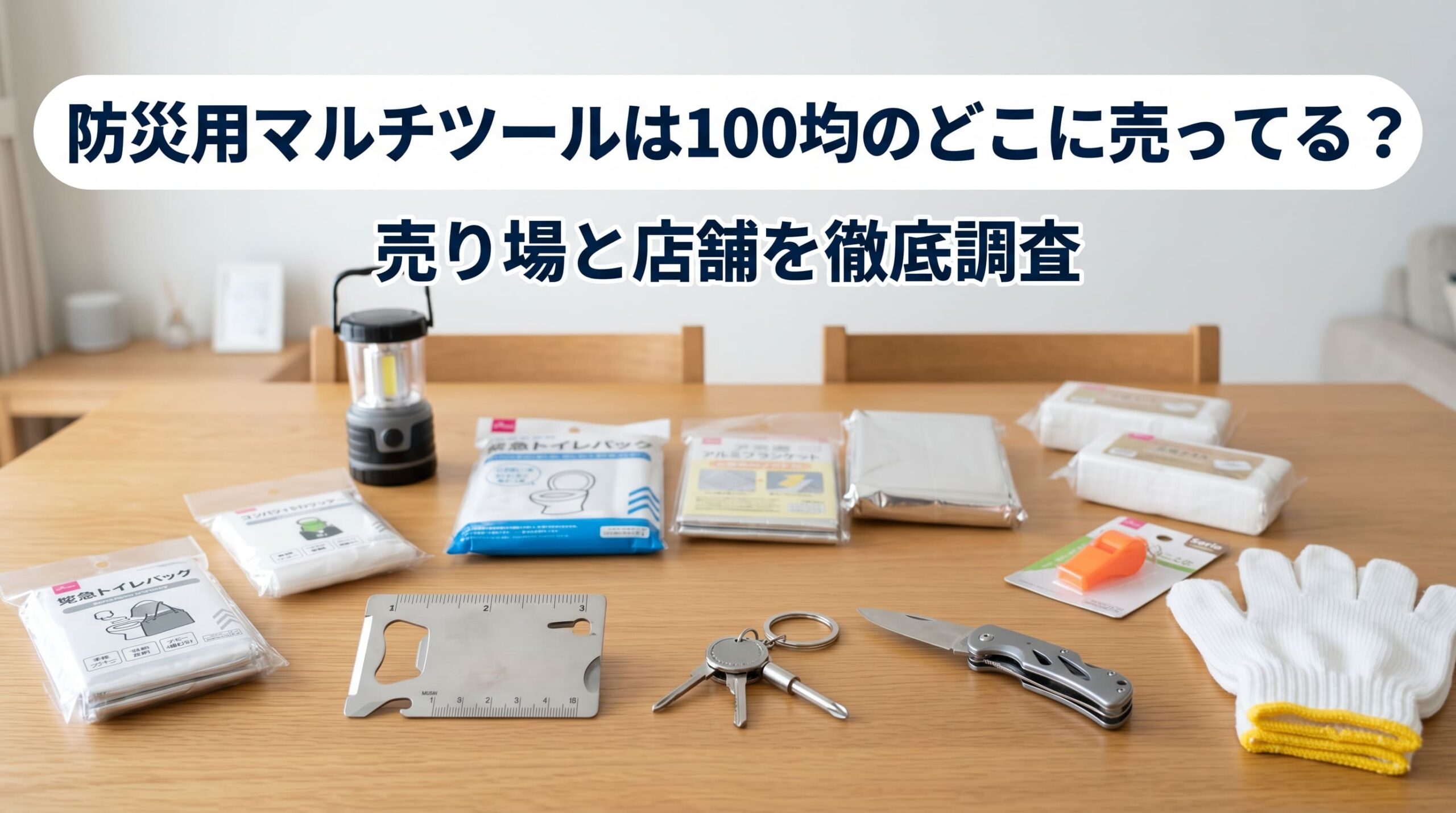 防災用マルチツールを100均で購入し防災準備をしている画像