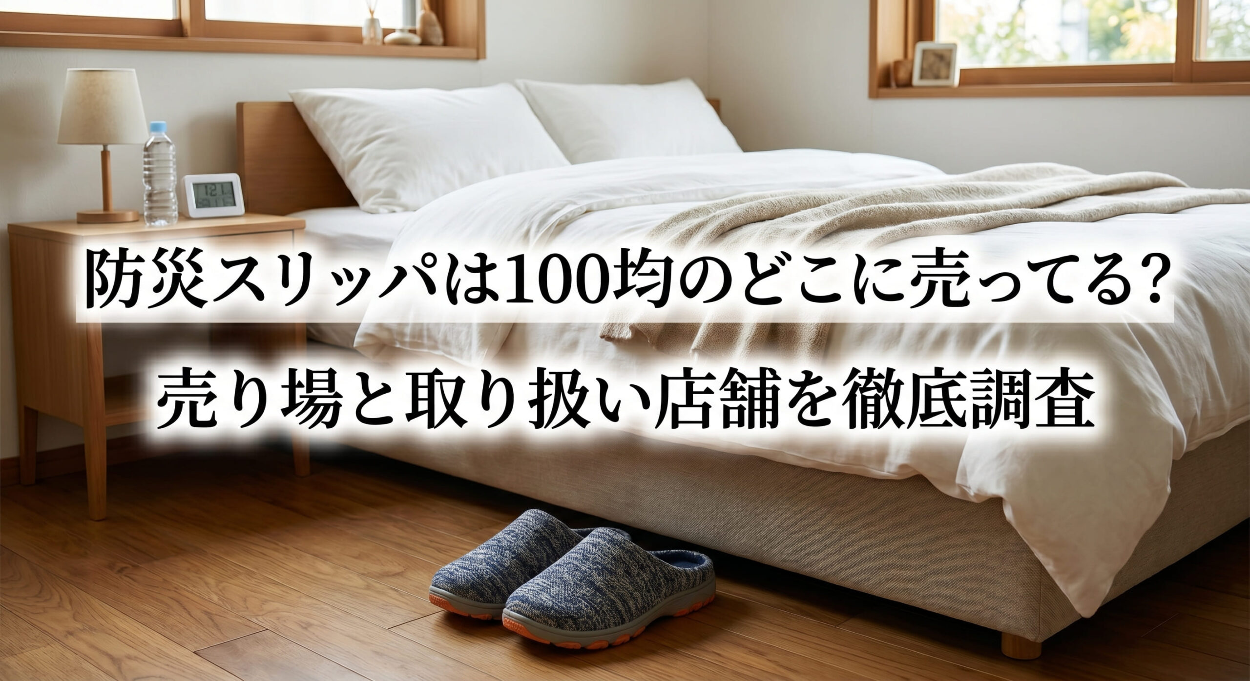 ダイソーなどの100均で購入した防災スリッパを自宅で使用している画像