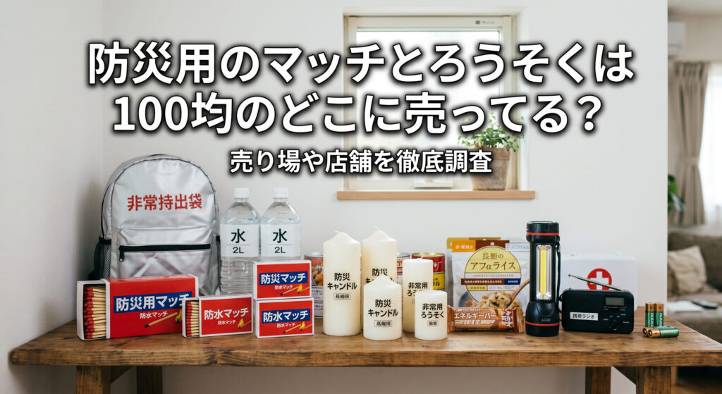 防災用のマッチとろうそくを100均で購入して防災に備えている画像